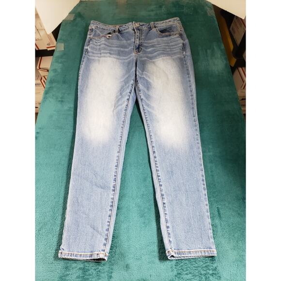 American Eagle Jeans Size 16 Womens Blue Stretch Ladies Denim High Rise Jegging - Picture 1 of 14
